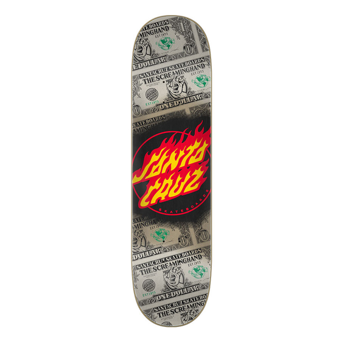 Deck Santa Cruz Dollar Flame 8.0" (Lija incluida) 