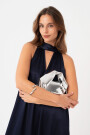 VESTIDO ARRUGADO Azul