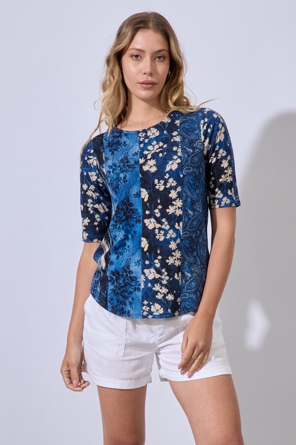 Remera Garden AZUL/MULTI