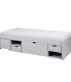Cama 1 plaza Con Cajones Linea Charme Gris
