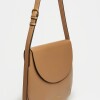 Cartera al hombro Mod en efecto cuero liso Taupe