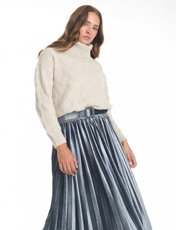 Falda Velvet GRIS AZULADO