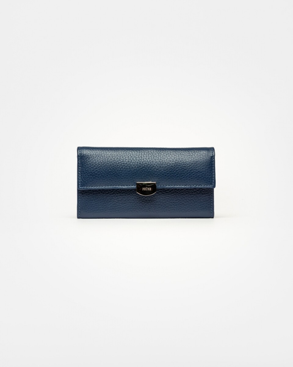 Billetera Marga en cuero graneado - Marine Blue 
