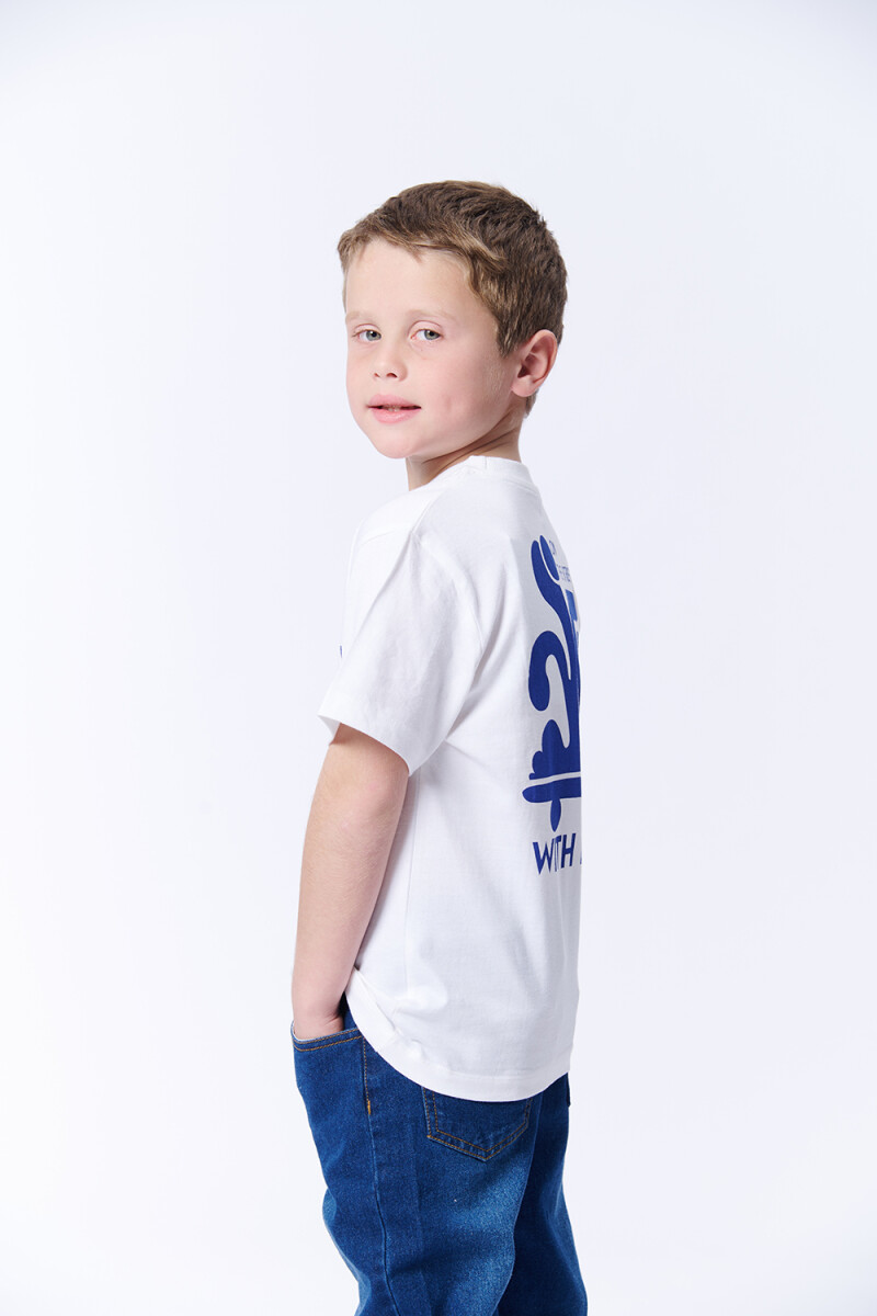 Remera Manga Corta Estampa Street Blanco