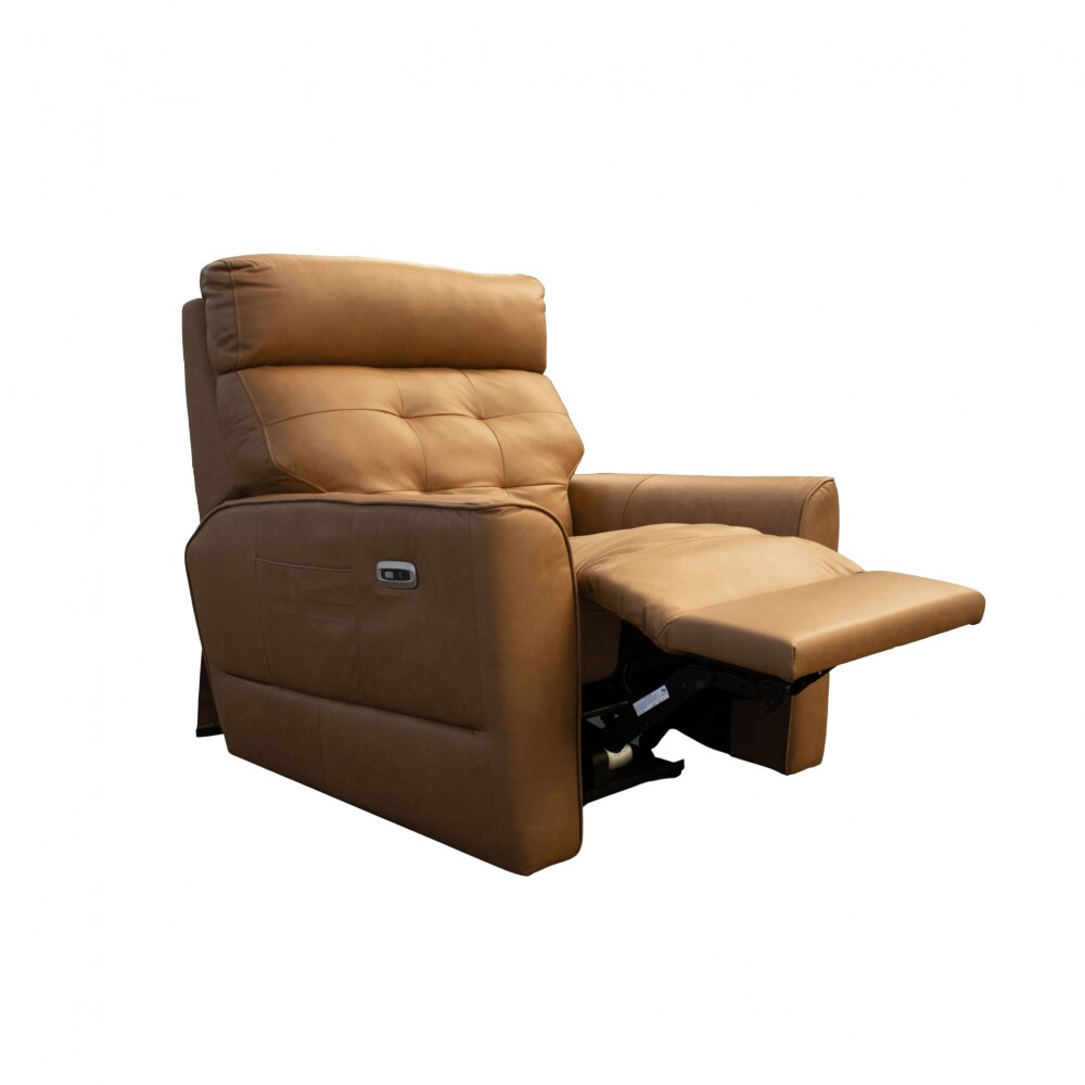 Poltrona Reclinable Eléctrica 100% cuero - Aurora Marrón