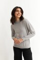 Sweater media polera con puños GRIS