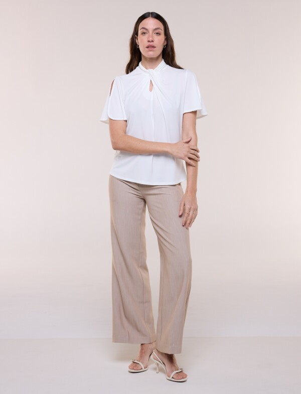Blusa Nudo Con Mangas Abiertas CRUDO