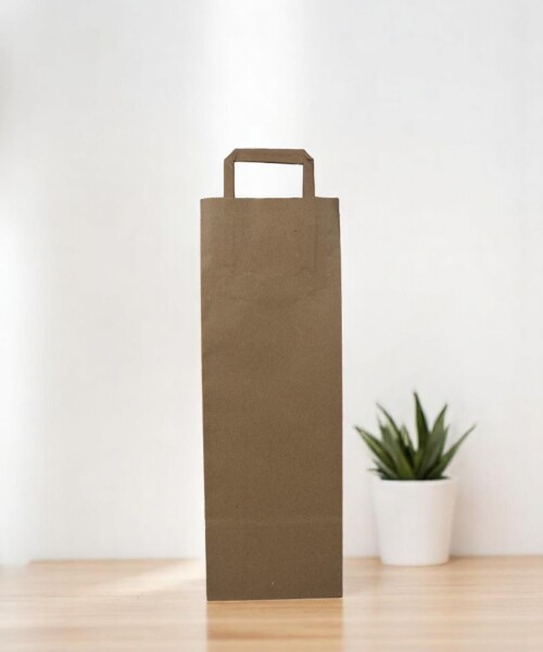 Bolsa lisa acuario 14x08x40 cm, para botella MADERA