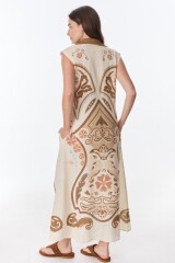 Vestido Elaia Estampa Camel