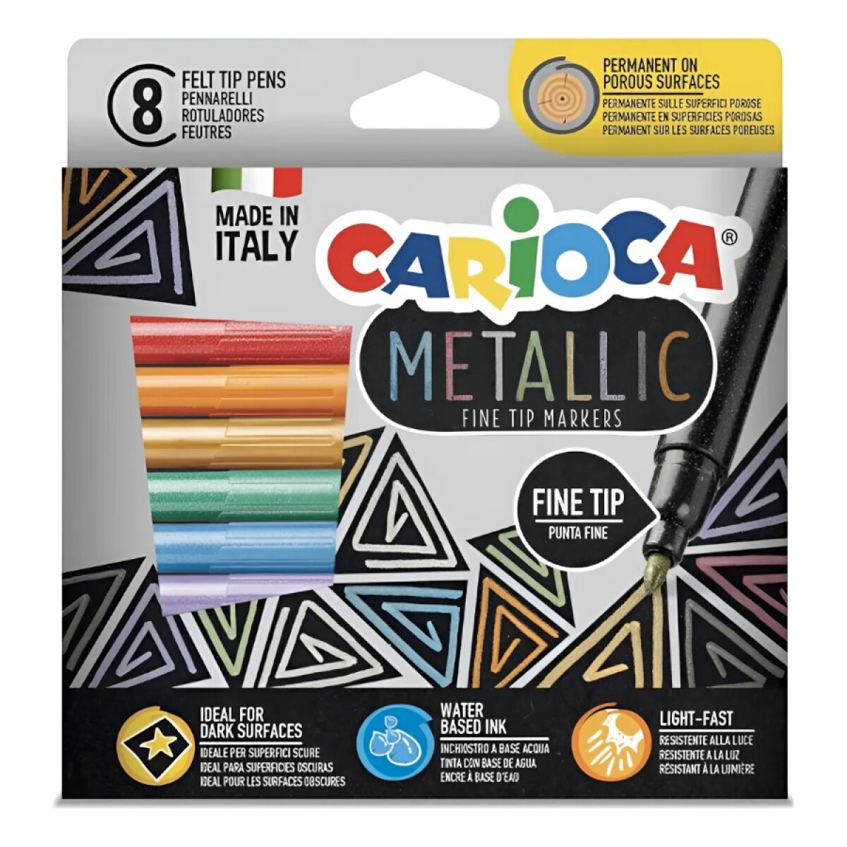 Marcadores Finos Metálicos Carioca x8 