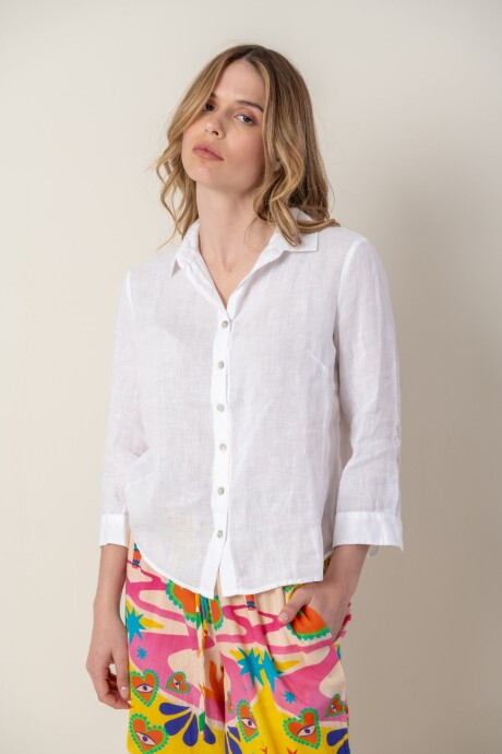 Camisa de dama lino Blanco