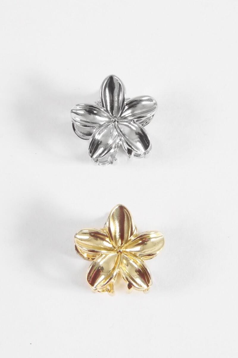 Set broche hibisco metálico multicolor