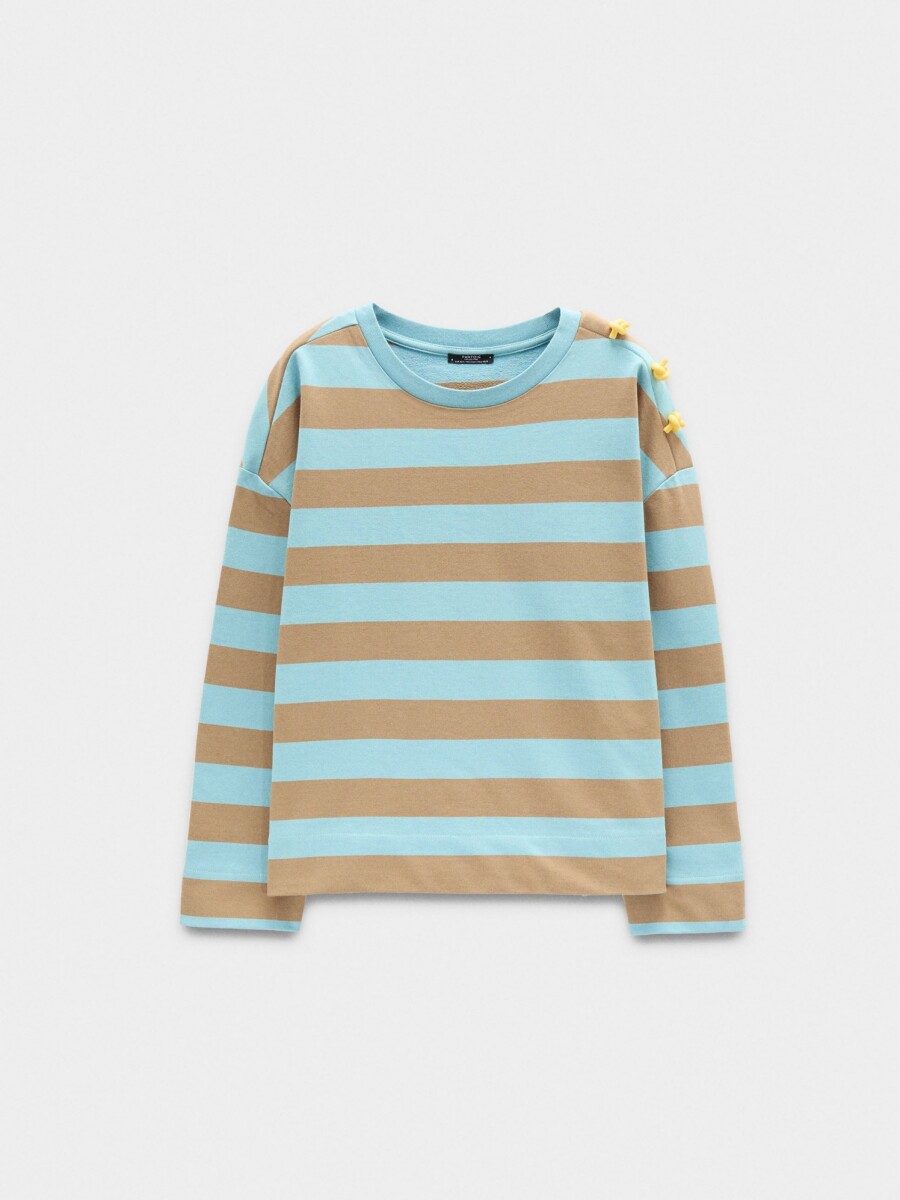 Sudadera Con Rayas 100% Algodón multicolor
