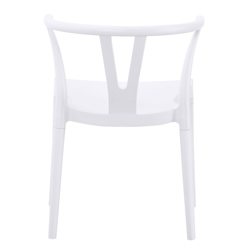 Silla Wishbone de polipropileno Blanco Tiza Silla Wishbone de polipropileno Blanco Tiza