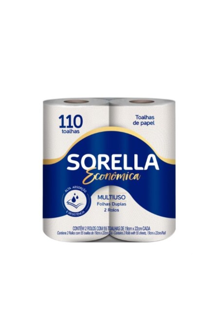 Rollo de cocina Doble Hoja Sorella - Pack x 2 unidades de 110 toallas Rollo de cocina Doble Hoja Sorella - Pack x 2 unidades de 110 toallas