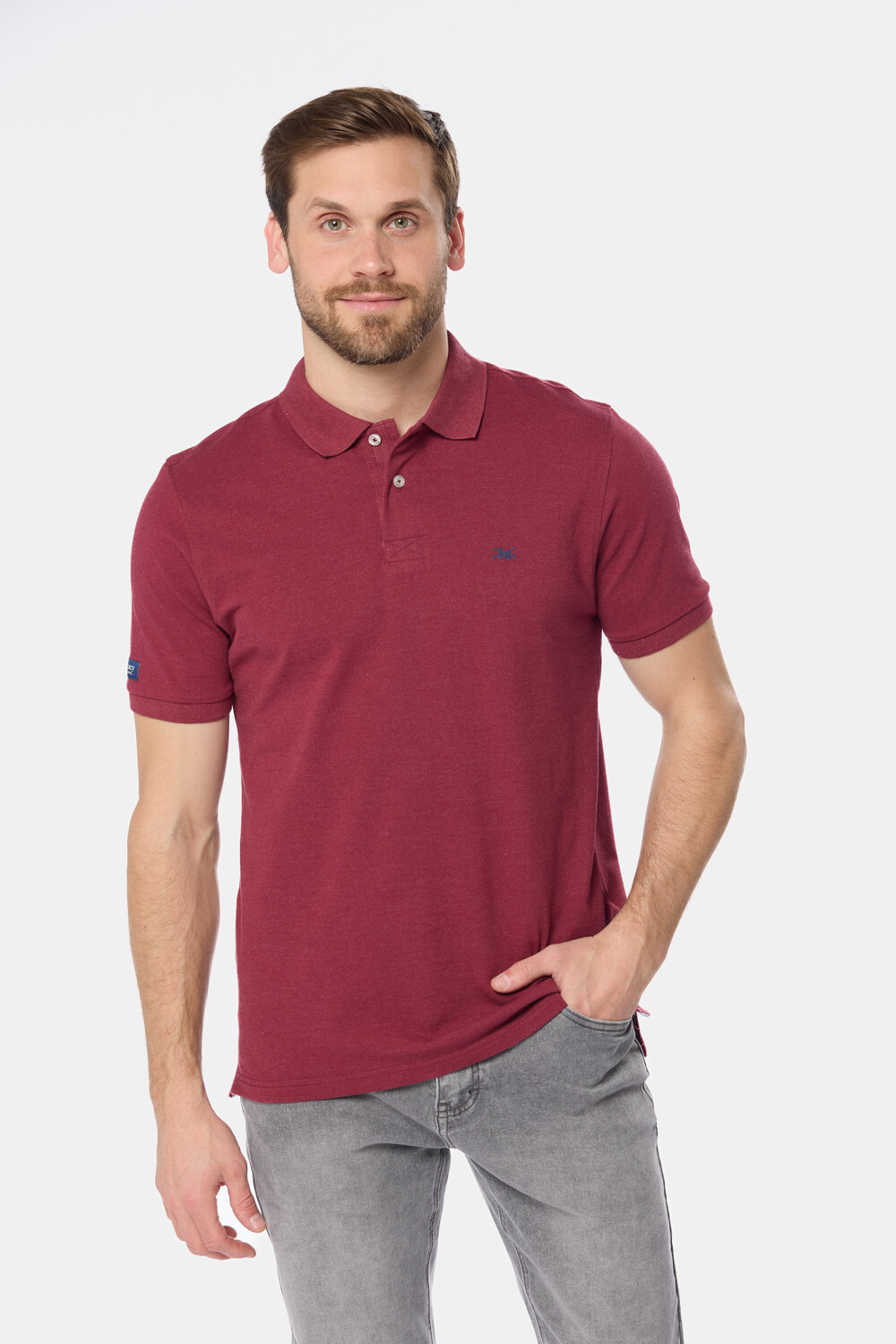 REMERA POLO LISA PIQUÉ Bordo Melange