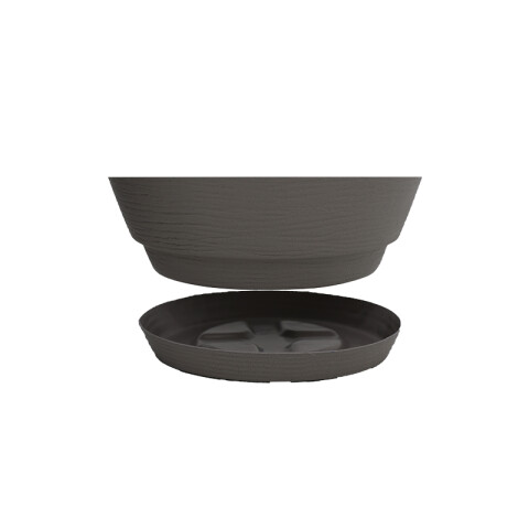 Maceta "ASTECA" Ø28,5x24cm símil cemento c/ plato -TRAMONTINA TD0276