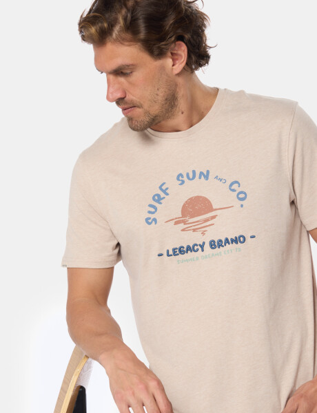 REMERA BORDADA Beige