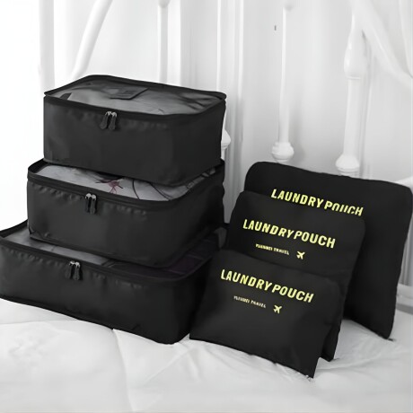 Set de 6 Organizadores de Valija Equipaje para Viaje Negro