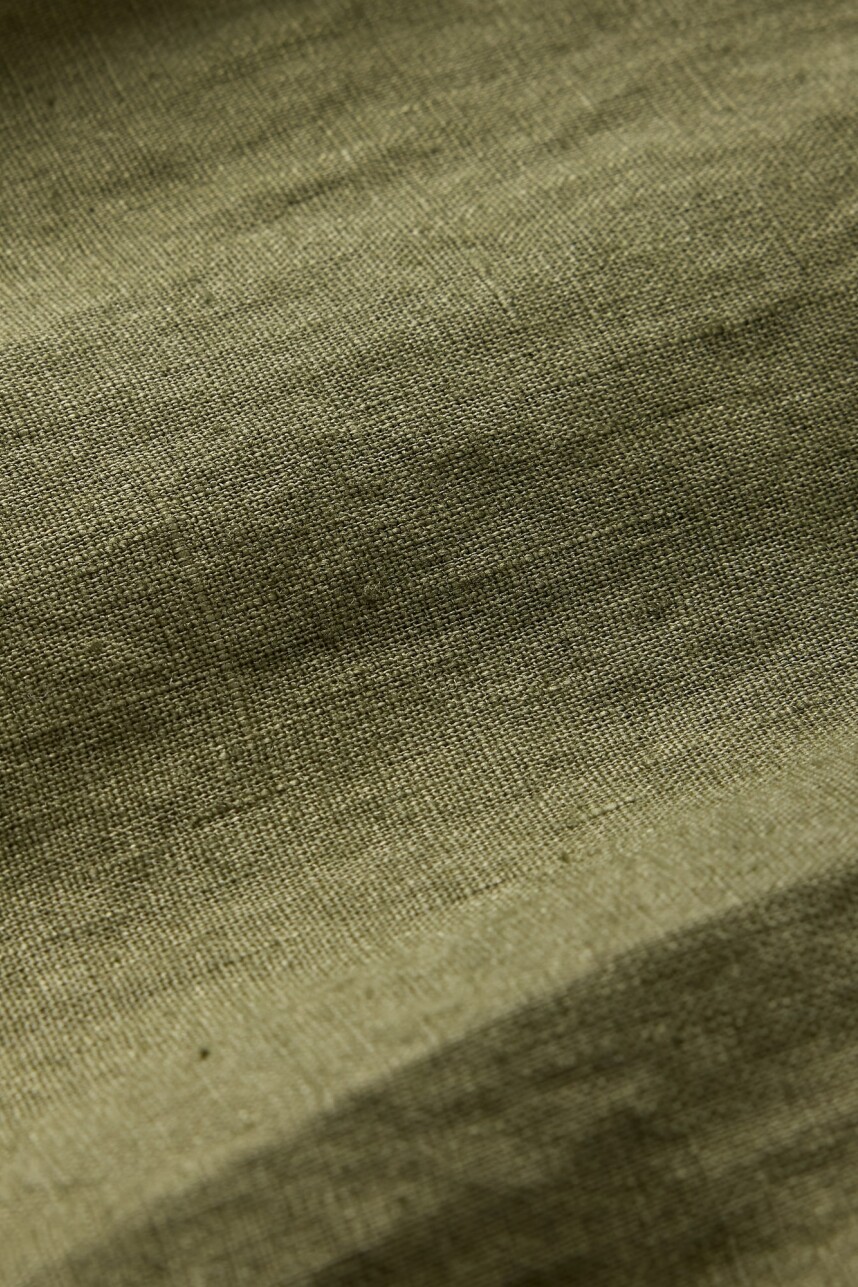 Camisa De Lino Hombre Army Jacket Green