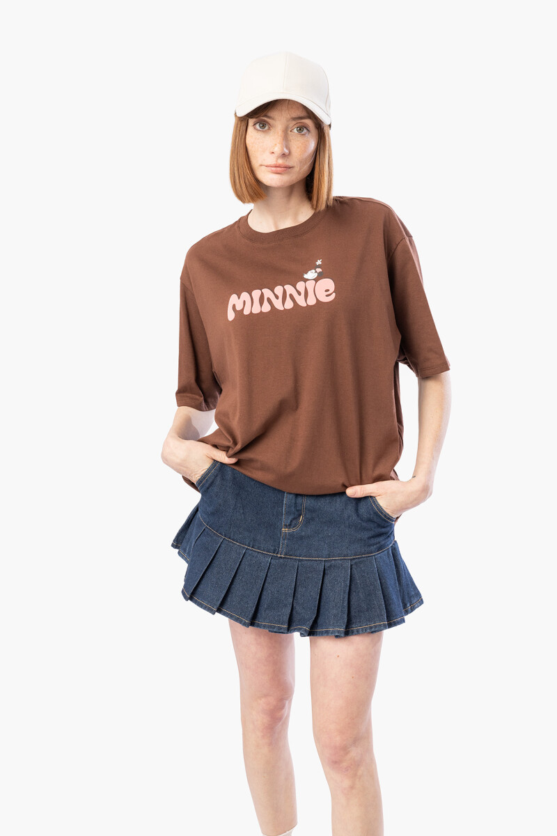 REMERA SWEET MINNIE - MARRON 