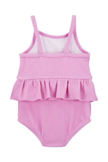 Malla de baño una pieza con protección UPF 50+, rosada Sin color