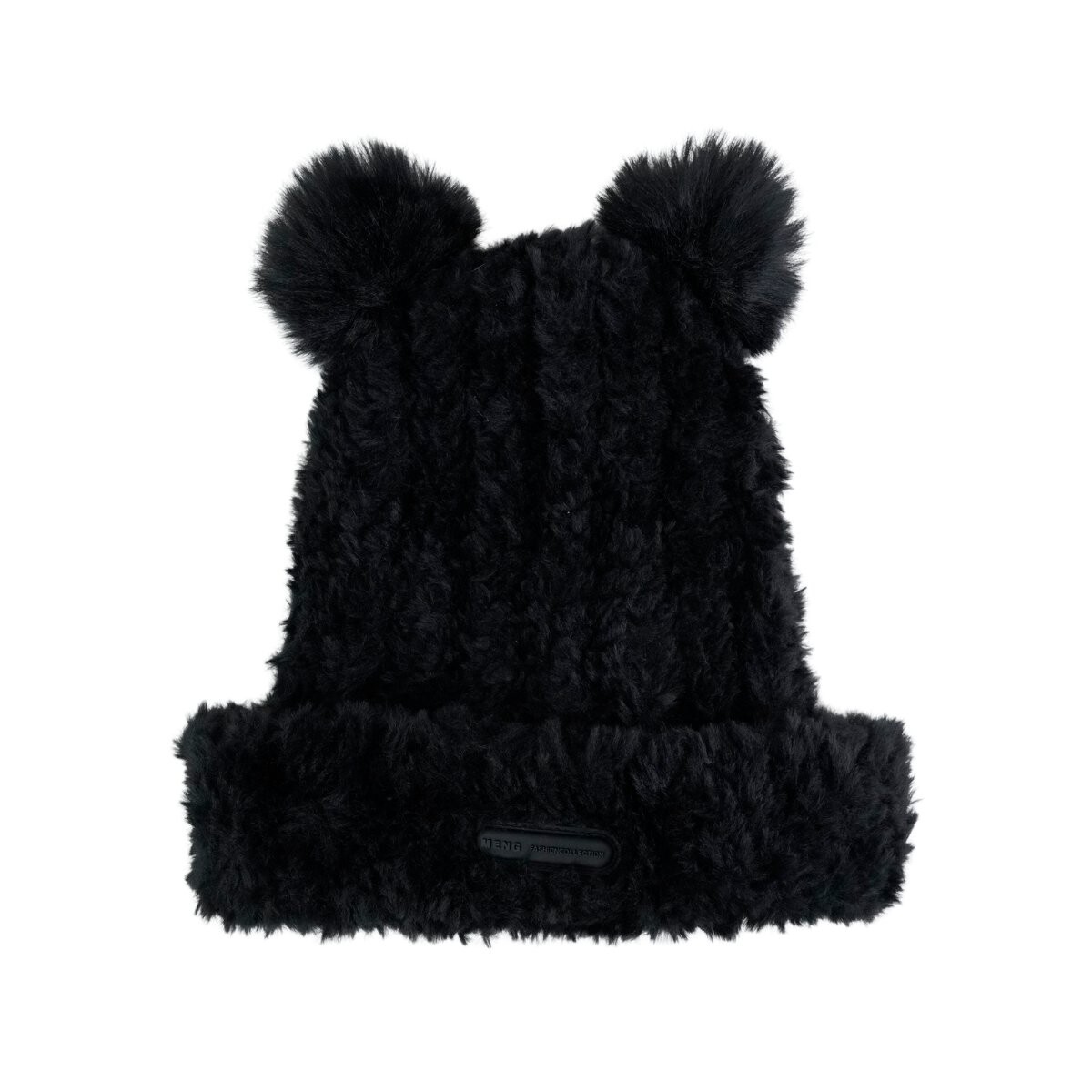 Gorro peludo con 2 pompones 