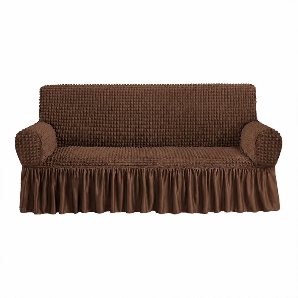 Funda para sillón de 3 cuerpos tela elastizada Marrón