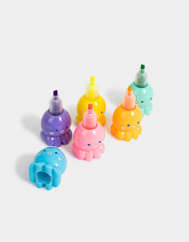 Resaltadores Resaltadores Con Forma De Pulpo - Combinacion Multicolor
