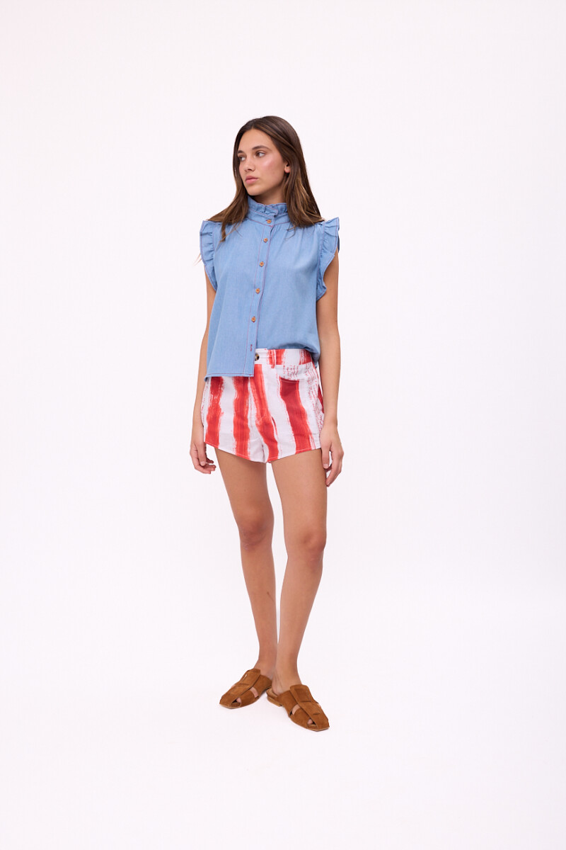 SHORT FRESA PRINT Rayas Rojos