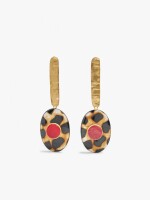Pendientes Maxi Con Piedra Y Resina multicolor