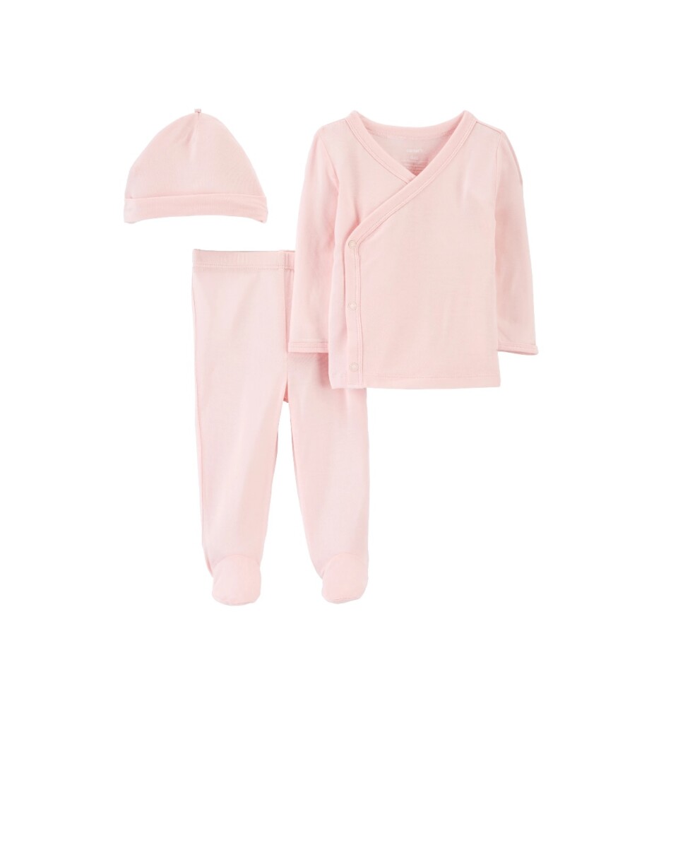 Primera Muda Carters LENZING con Gorro - Rosa Claro 