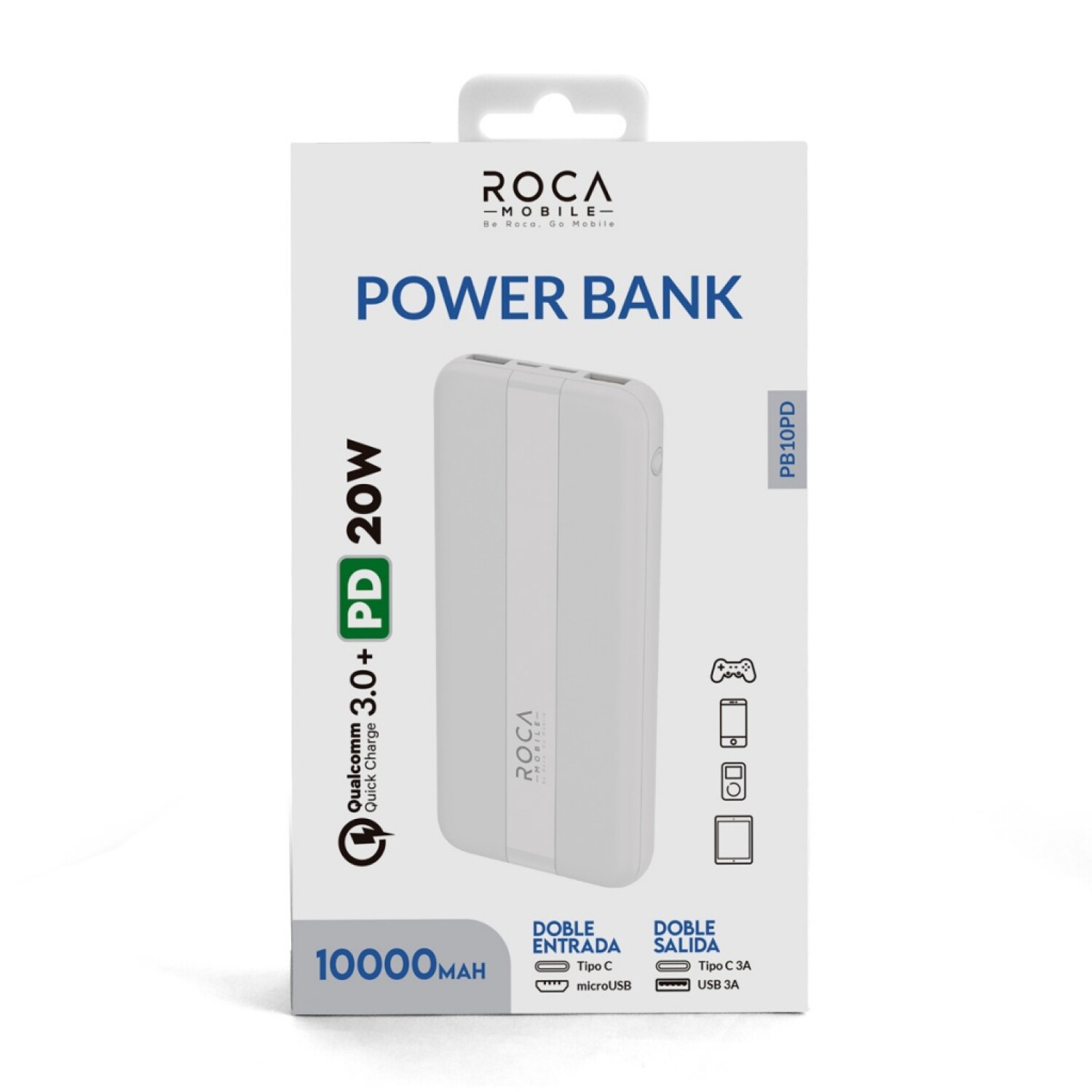 Cargador Portatil Power Bank Roca 20000 Mah Con Lcd 2 Usb — Atrix