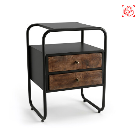 MESA DE LUZ MADERA NEGRO ANIELI