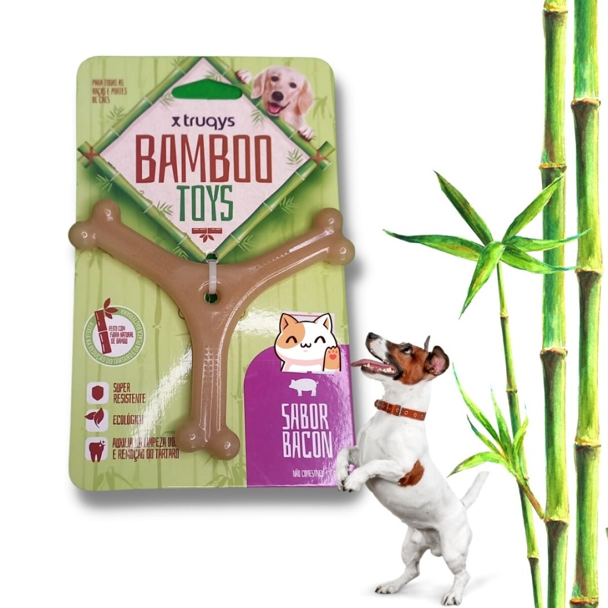 Bamboo Hueso Tres Puntas Chico Truqys 10*10cm 