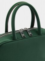 Bolso Bowling De Textura Suave verde