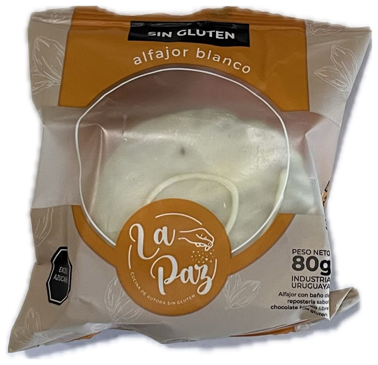 Alfajor de choco blanco La Paz sin gluten 
