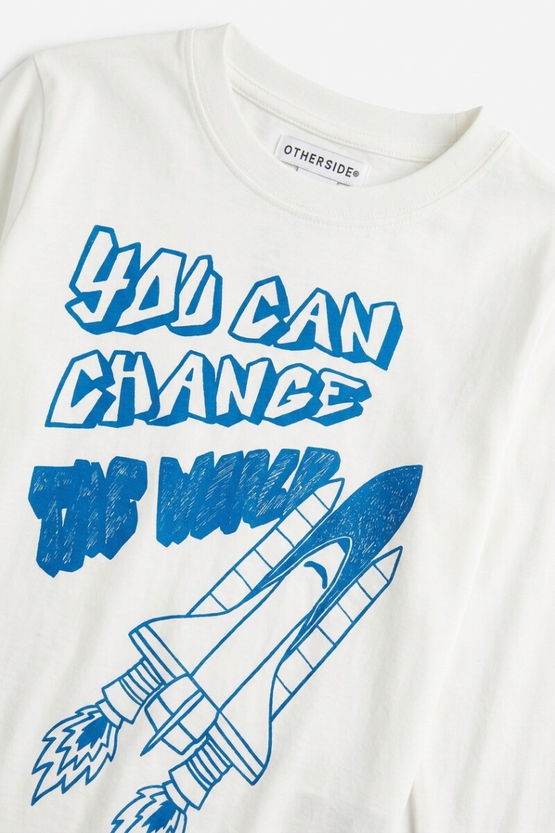 Remera estampada mangas largas BLANCO