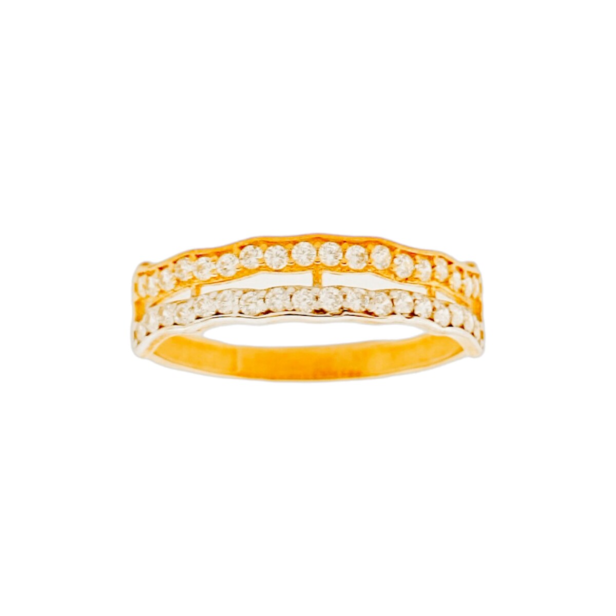 Anillo fino-Oro bajo-Piedra Zirconia-AN8032 - conpiedra 