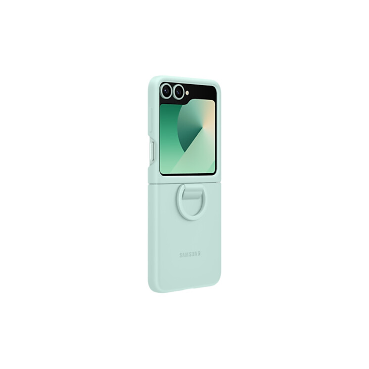 Galaxy Z Flip6 Silicone Case w Ring Green