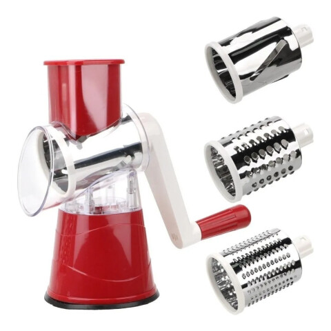 Picadora Verduras Frutas Rallador Queso Acero Inoxidable Variante Color Rojo