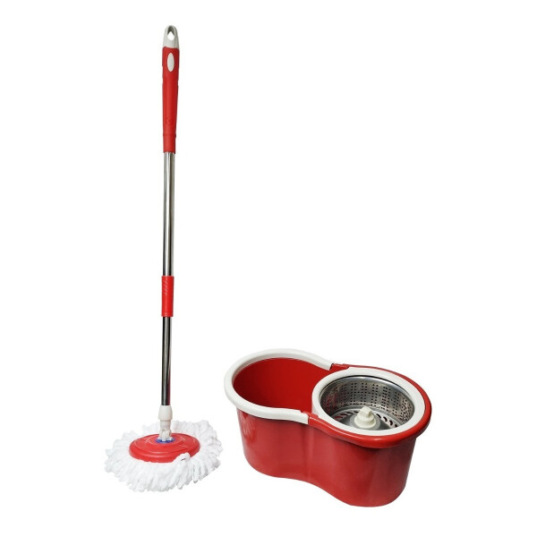 Mopa Giratoria Premium De Acero Inoxidable Excelente Calidad Variante Color Rojo