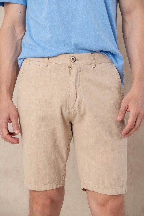 Bermuda de lino Beige