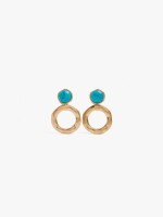 Pendientes Esfera Con Aro Irregular verde