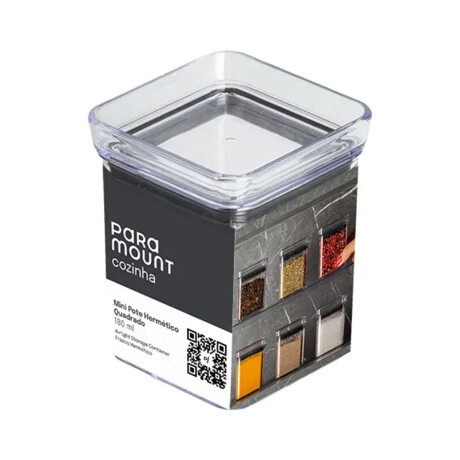 Frasco Mini Pote Hermético Cuadrado y Apilable Lumini 180ml Transparente