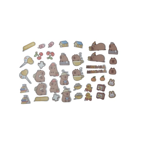 Stickers capibara 40pcs diseño 1
