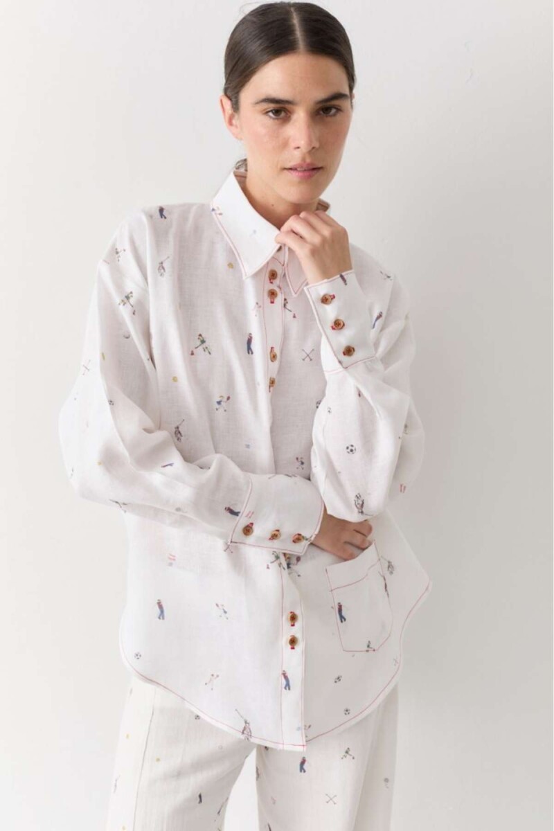 Pre Venta Camisa Print Team - Blanco 