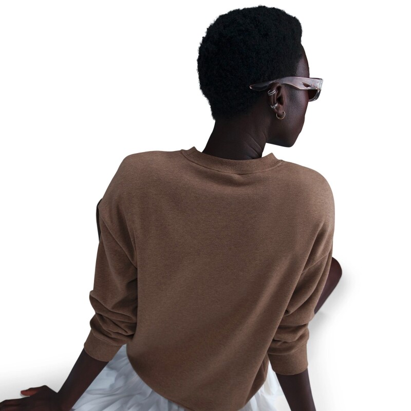 Jacket Club Felpa Loose Media larga de Mujer Chocolate