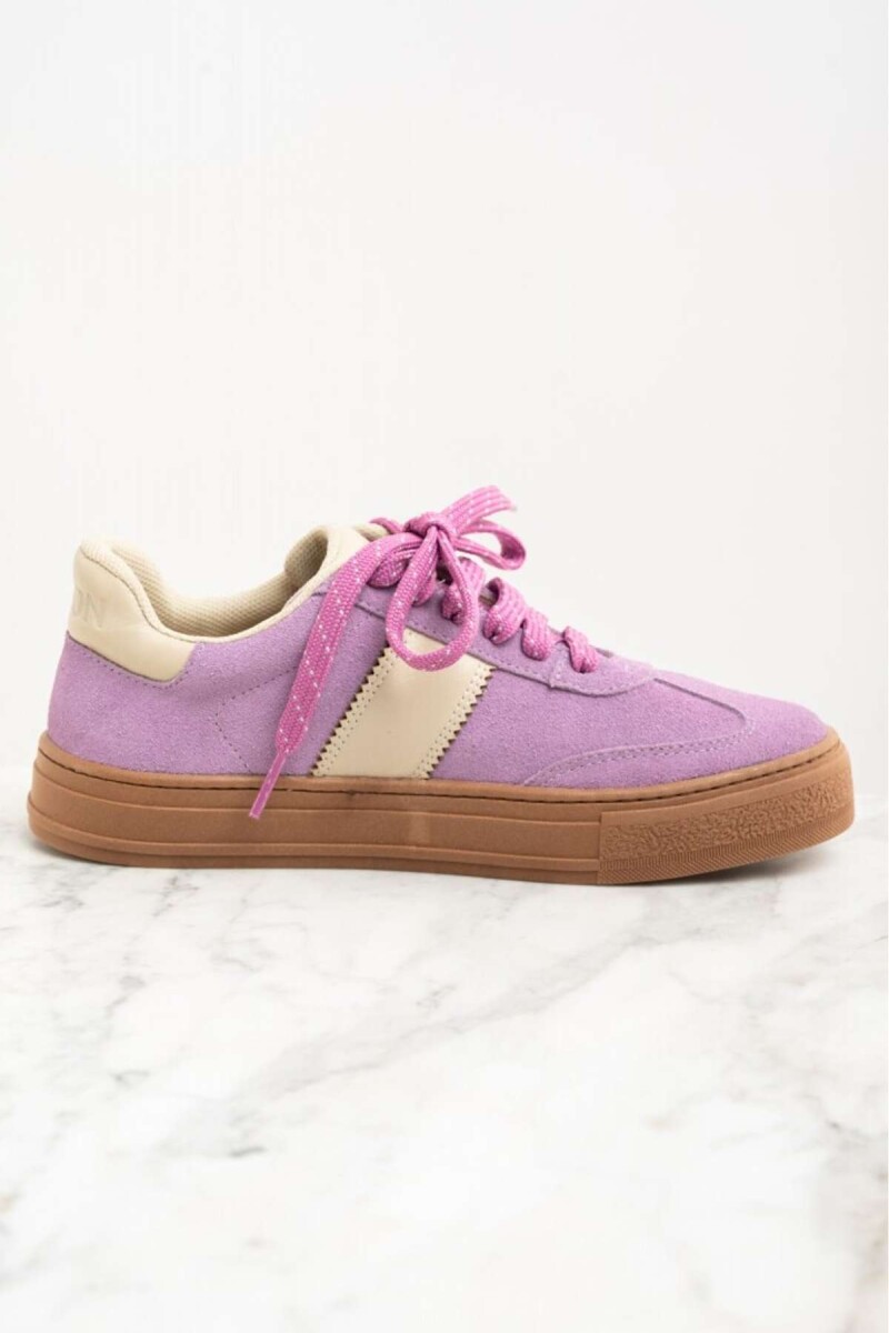 Zapatilla Gamuza Combinada - Lila 