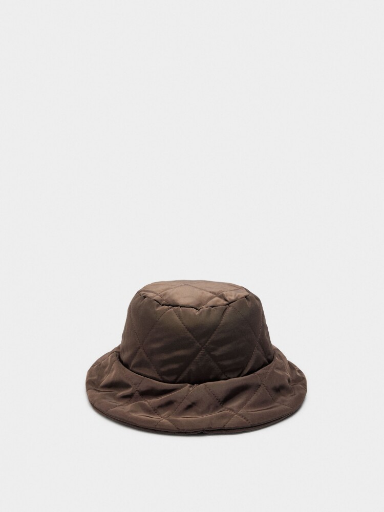 Gorro Bucket Acolchado De Nylon marron